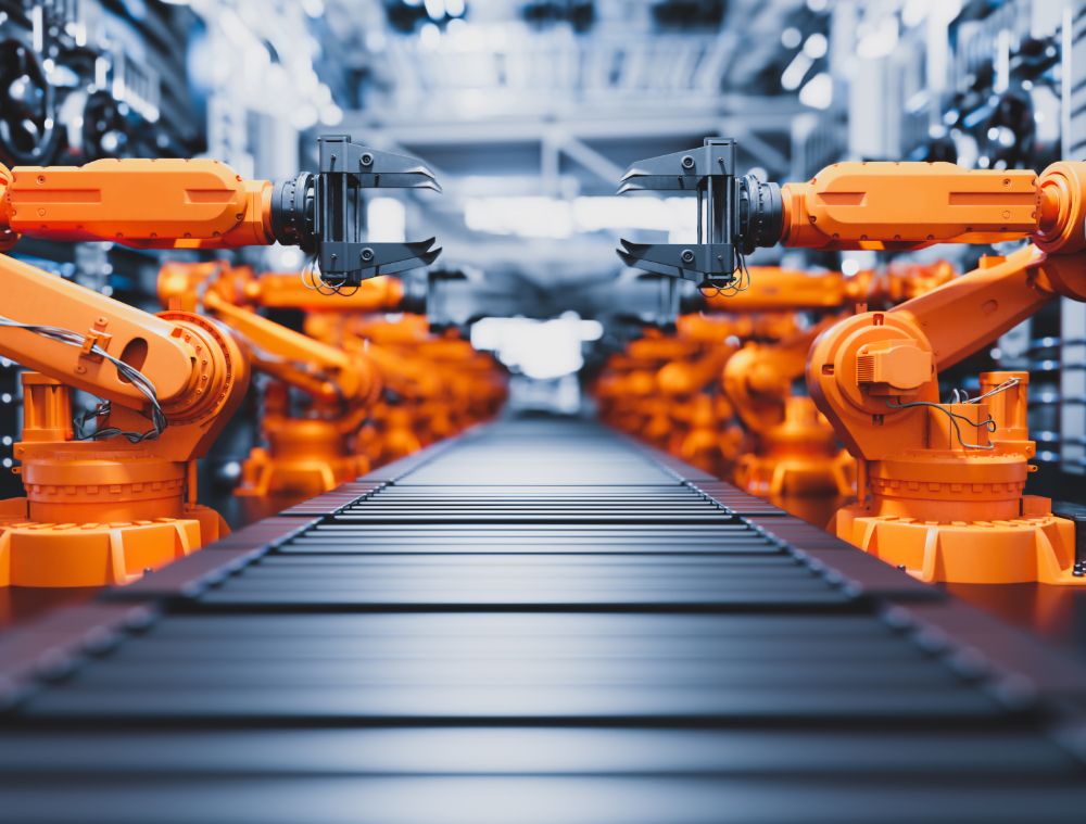 Enhancing Theme Functionality with Custom Widgets 1 robotic arms along assembly line in modern factory X4A22ZU 1